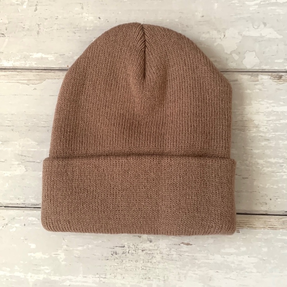 H&M Kids Taupe Khaki Color Knit Beanie Winter Hat NEW Fits Kids 1-8 Years